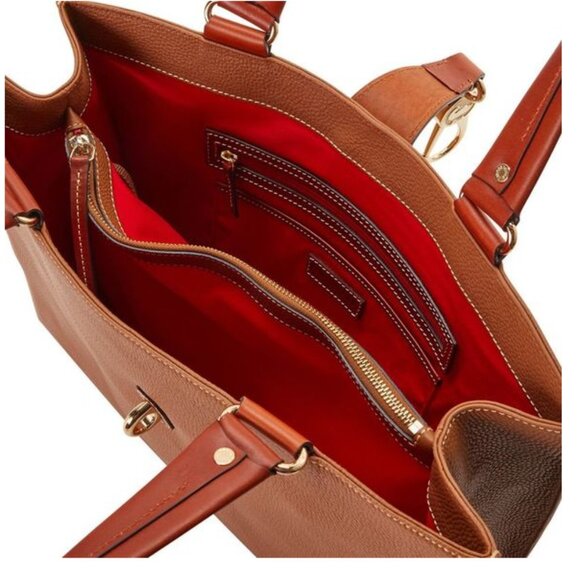 Dooney & Bourke Pebble Grain Large Logo Lock Tote 0390 - Picture 3 of 5